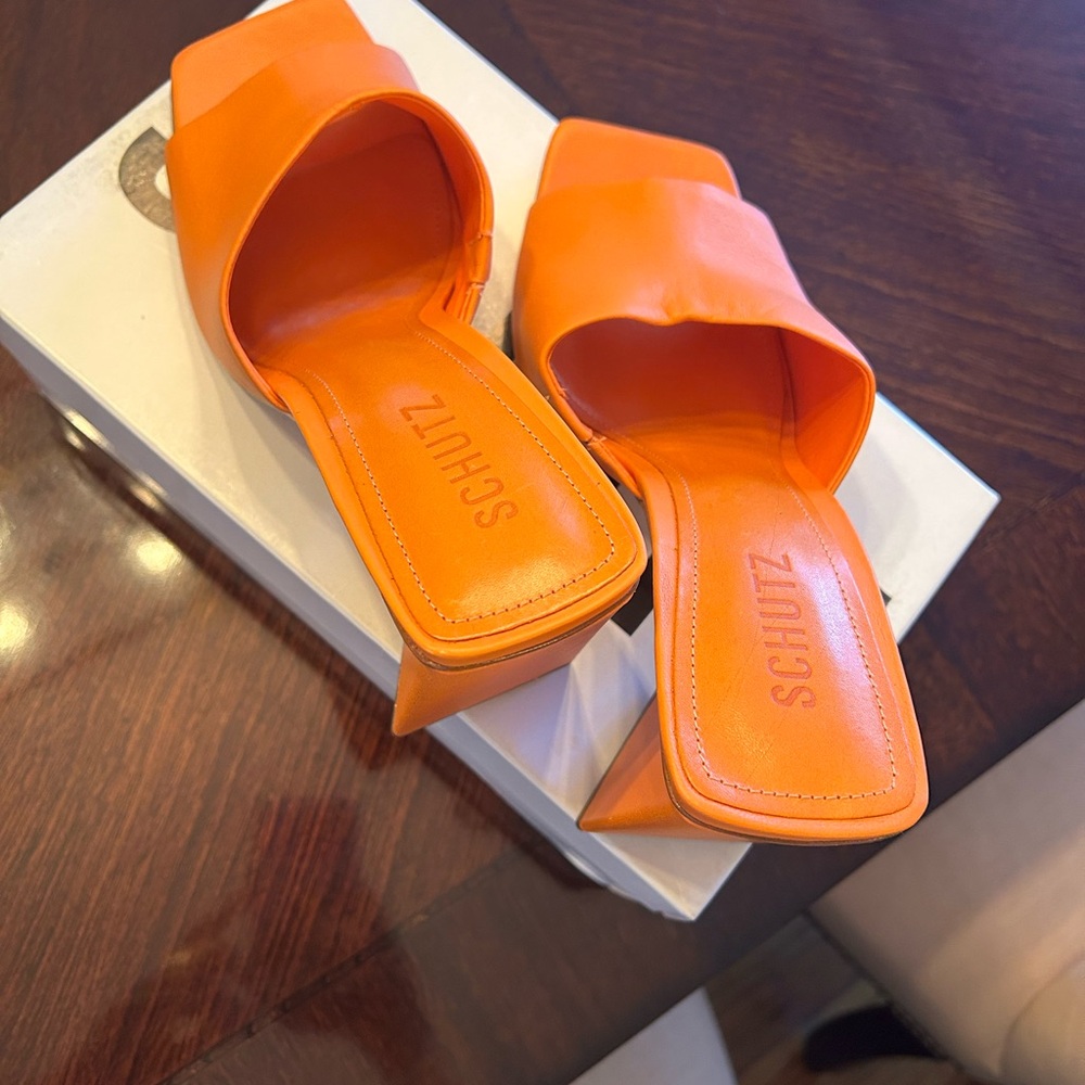 SCHUTZ Women's Bright Orange Mules
